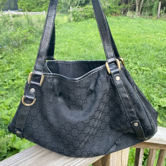 Authentic Gucci D-Ring GG logo tote black gold Y2K - Picture 3 of 13